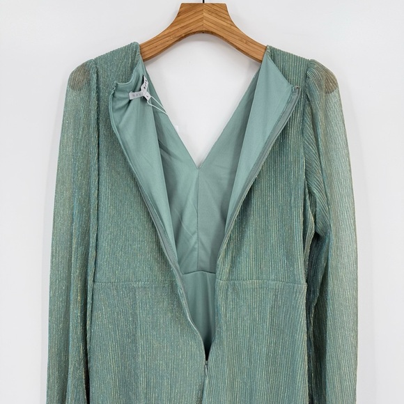 Baltic Born Devlyn Pleated Dress in Blue Sage Shimmer Size L - Picture 12 of 16